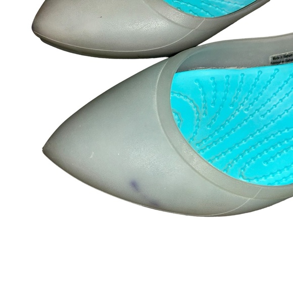 Crocs Rio Flat Womens Shoes size 7 Translucent Blue Pointy toe comfort - Picture 4 of 6